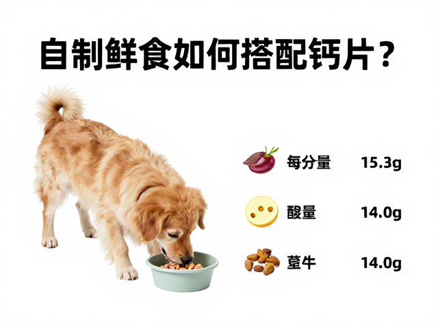 幼犬喂食指南,自制鲜食如何搭配钙片?营养均衡关键