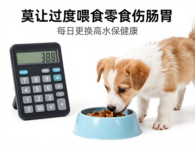 幼犬喂食注意,莫让过度喂食零食伤肠胃,每日更换清水保健康
