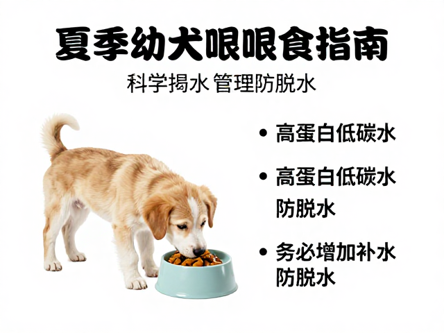 夏季幼犬喂食指南,高蛋白低碳水,务必增加水量防脱水