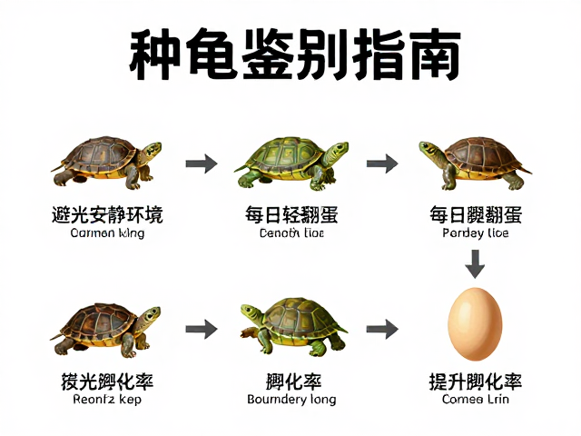 种龟鉴别指南，每日轻翻蛋，避光安静环境，提升孵化率