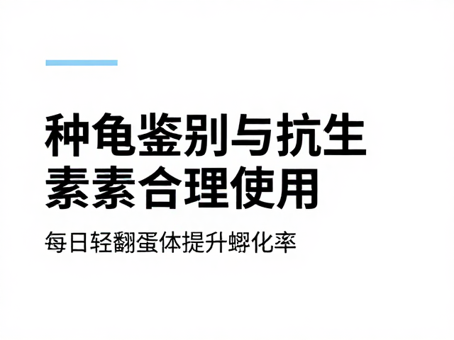 种龟鉴别与抗生素合理使用,每日轻翻蛋体提升孵化率