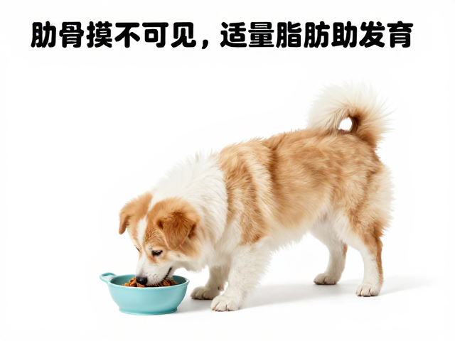 幼犬喂食指南,肋骨可摸不可见,适量脂肪助发育
