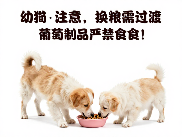 幼犬喂食注意,换粮需过渡,葡萄制品严禁食用!