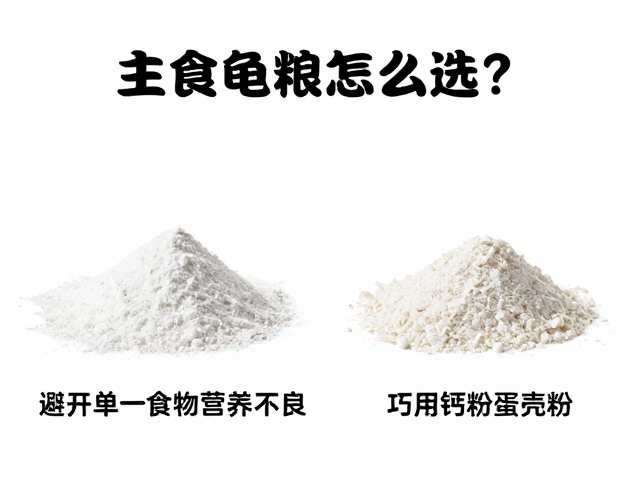 主食龟粮怎么选?避开单一食物营养不良,巧用钙粉蛋壳粉