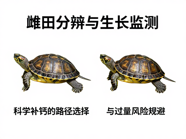 龟苗雌雄分辨与生长监测,钙质补充关键期记录指南