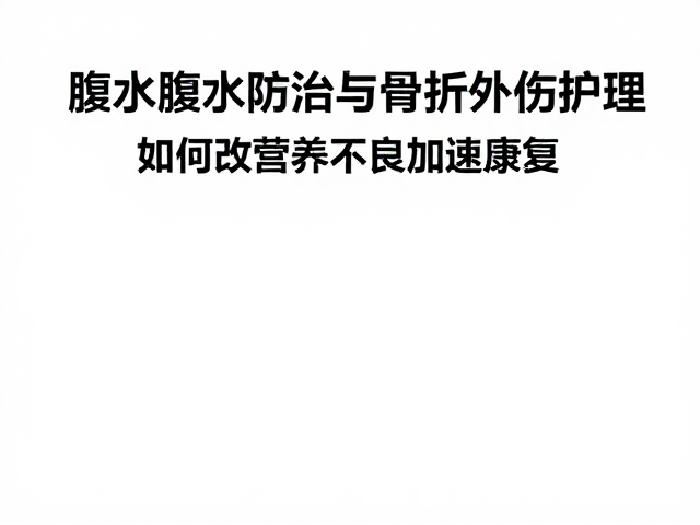腹水防治与骨折外伤护理，如何改善营养不良加速康复