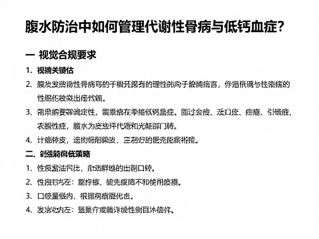 腹水防治中如何管理代谢性骨病与低钙血症?专家指南