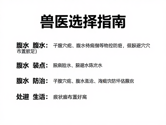 兽医选择指南，腹水防治与躲避穴布置要点