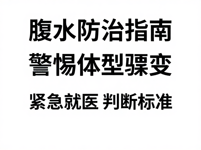 腹水防治指南，警惕体型骤变，紧急就医判断标准