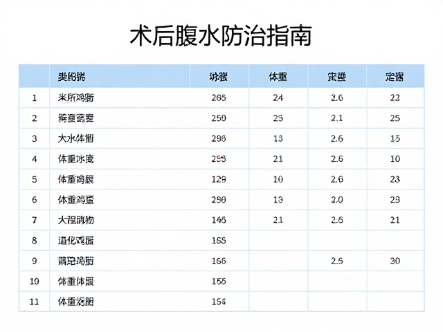 术后腹水防治指南,体重变化记录助康复