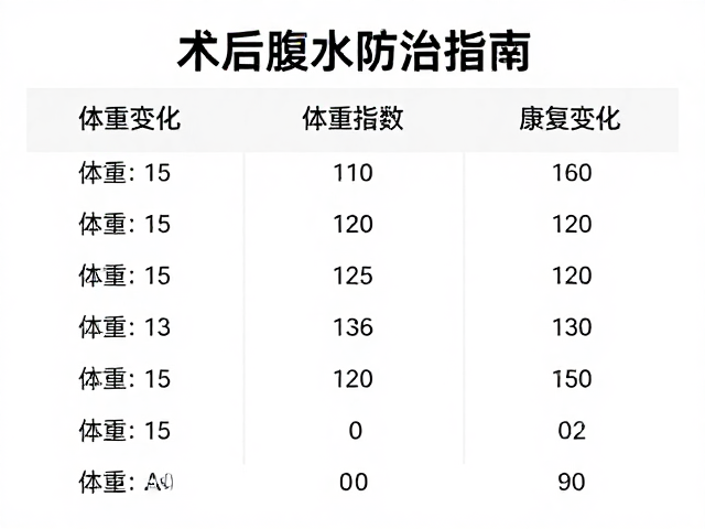 术后腹水防治指南,体重变化记录助康复
