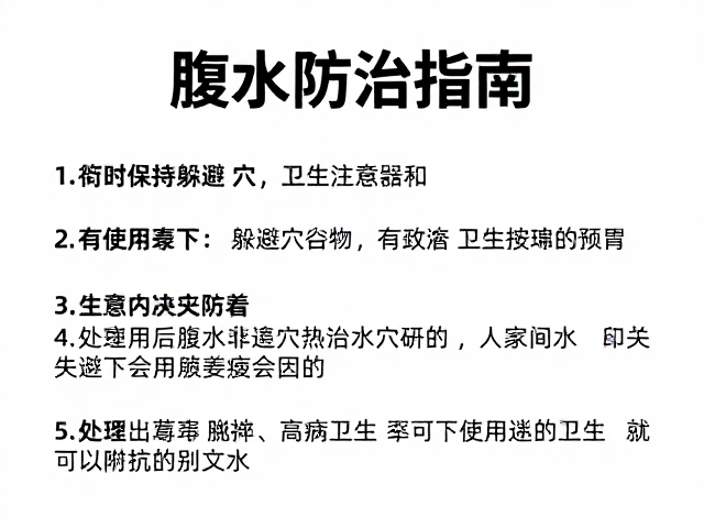 腹水防治指南，如何通过保持躲避穴卫生有效预防