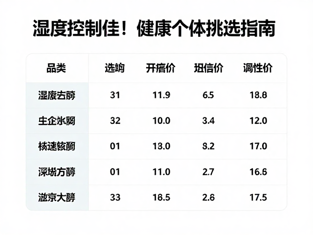 湿度控制佳!健康个体挑选指南,附地域价格差异解析
