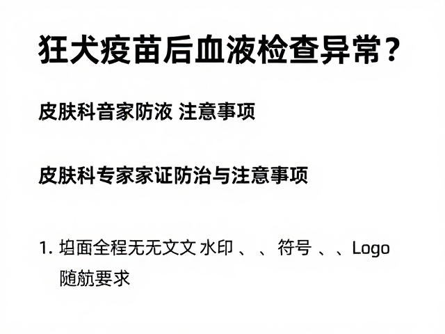 狂犬疫苗后血液检查异常?皮肤科专家解读防治与注意事项