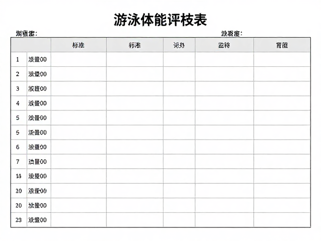 游泳体能评估表,运动量标准详解,科学制定训练计划