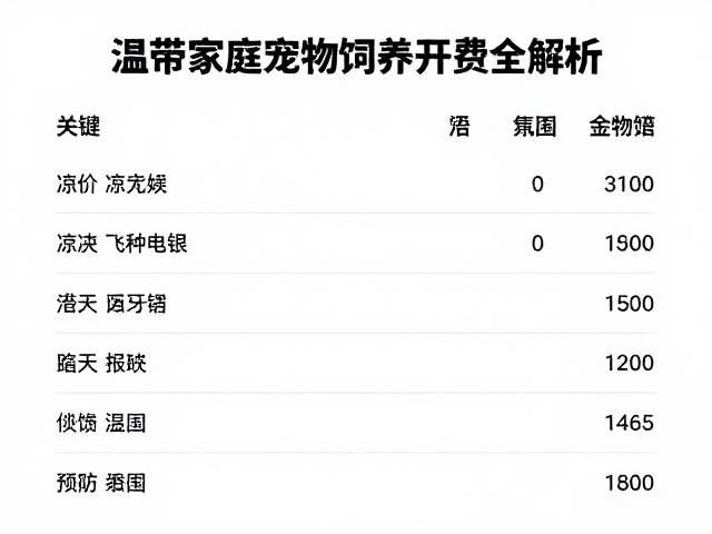 温带家庭养宠日常开销,凉爽气候下宠物饲养费用全解析