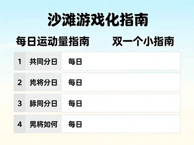 沙滩运动游戏化指南,设定每日运动量标准,让健身更有趣