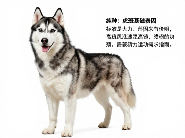 纯种哈士奇标准,大理石虎斑基因表现与高精力运动需求指南