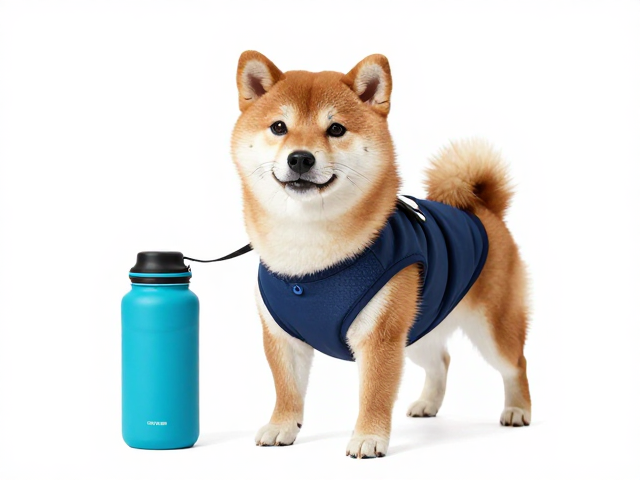 柴犬表情包服饰搭配指南,配便携水壶让遛狗更吸睛