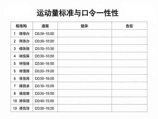 运动量标准与口令一致性,利用体能评估表精准量化训练负荷