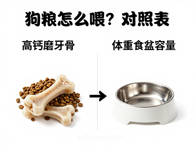 狗粮怎么喂?高钙磨牙骨搭配与体重食盆容量对照表