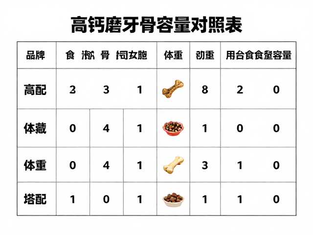 狗粮怎么喂?高钙磨牙骨搭配与体重食盆容量对照表