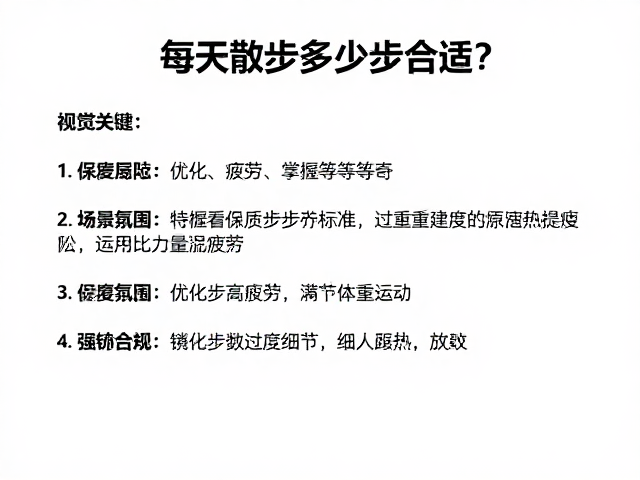 每天散步多少步合适?掌握运动量标准,远离过度疲劳