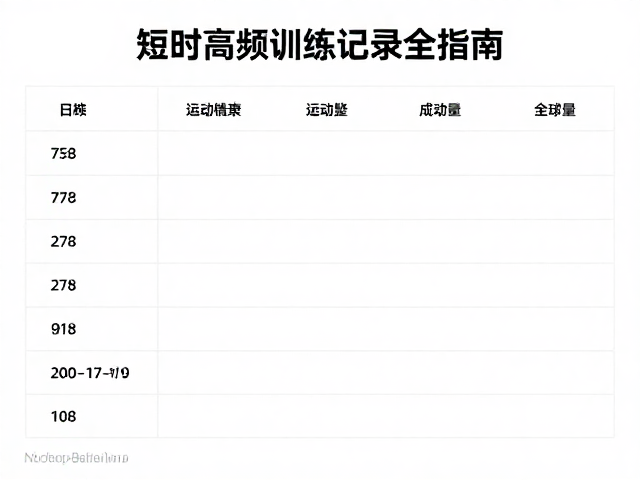 短时高频训练怎么做?运动量标准与时长记录全指南