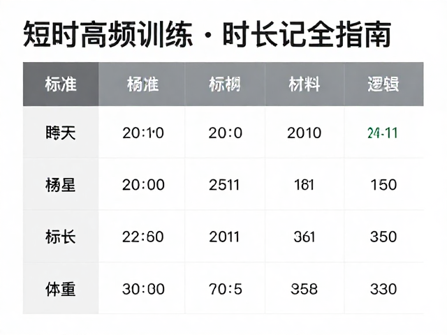 短时高频训练怎么做？运动量标准与时长记录全指南