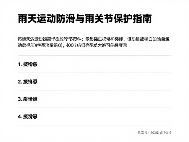 雨天运动防滑与关节保护指南,运动量标准全解析