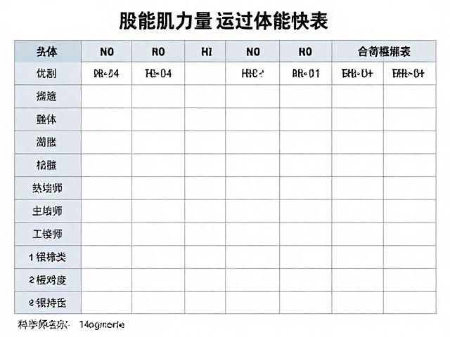 四肢肌肉力量与运动量标准,专业体能评估表全解析