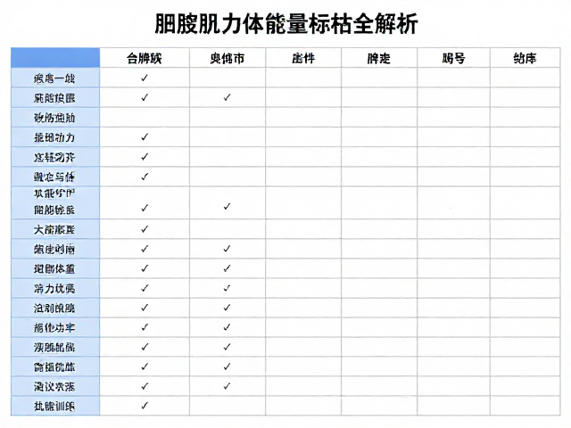 四肢肌肉力量与运动量标准,专业体能评估表全解析
