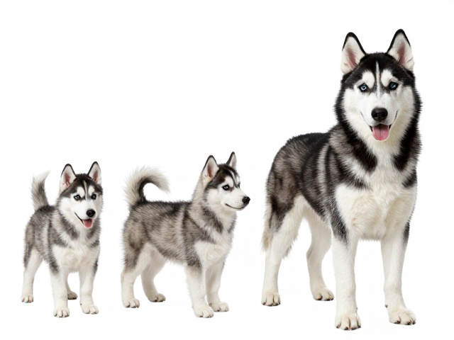 哈士奇尾巴摆动揭秘,幼犬到成犬品相变化,纯种标准全解析