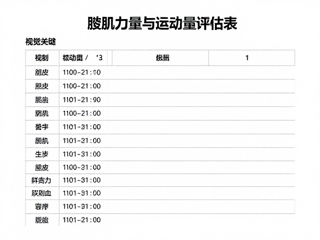四肢肌肉力量与运动量标准,专业体能评估表全解析