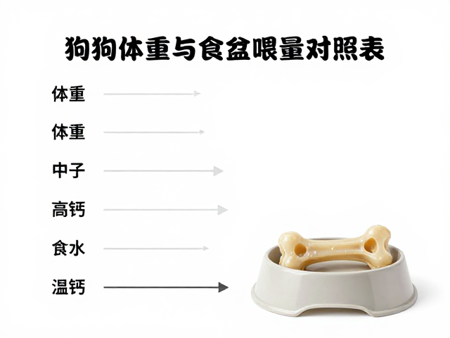 狗狗体重与食盆容量对照表，搭配高钙磨牙骨科学喂养指南