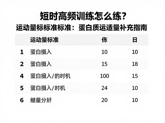 短时高频训练怎么练?运动量标准与蛋白质适量补充指南
