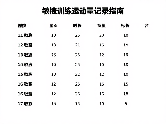 敏捷训练运动量标准与时长记录指南