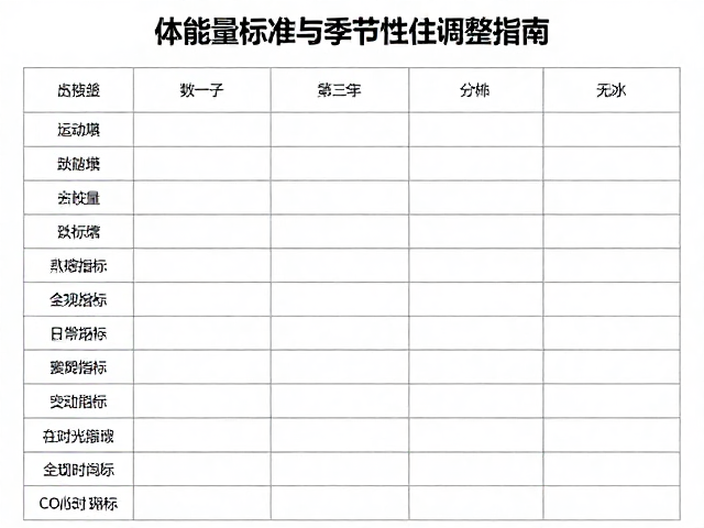 体能评估表,运动量标准与季节性调整指南