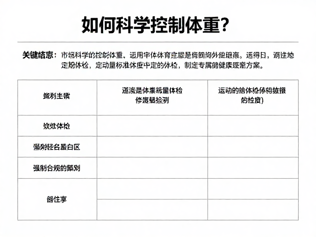 如何科学控制体重?结合运动量标准与定期体检,制定专属健康管理方案