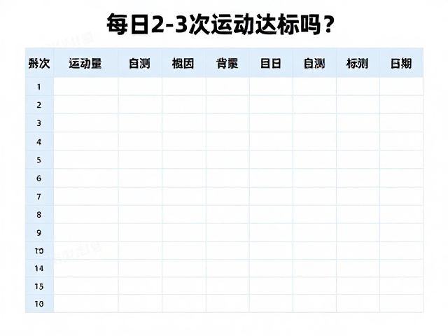 每日2-3次运动达标吗?附体能评估表自测运动量标准