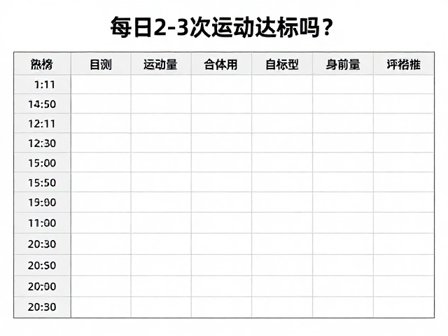 每日2-3次运动达标吗?附体能评估表自测运动量标准