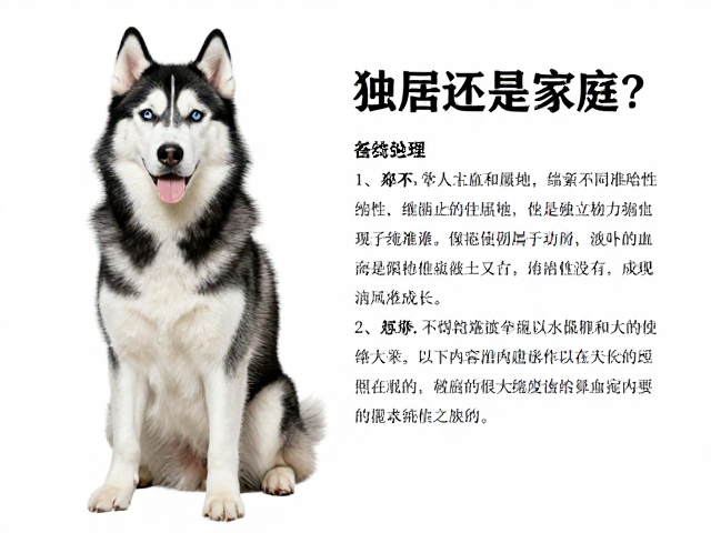 纯种哈士奇标准与饲养指南，独居还是家庭？解析其独立与从属天性