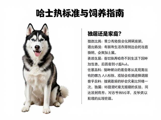 纯种哈士奇标准与饲养指南,独居还是家庭?解析其独立与从属天性