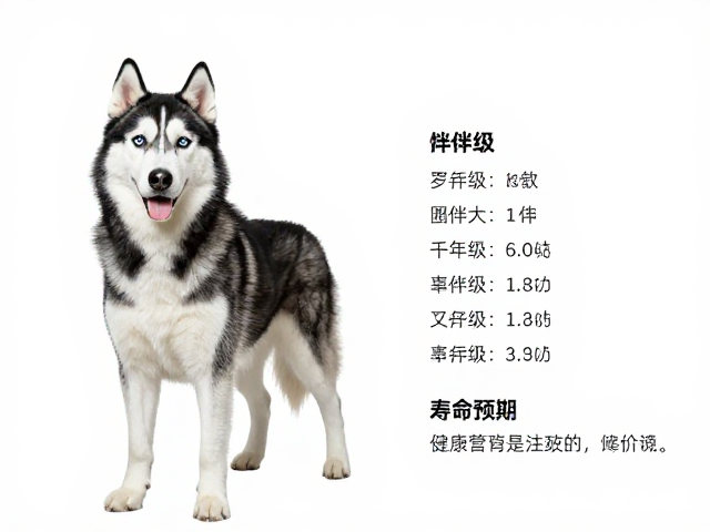 纯种哈士奇标准,展示级与伴侣级区别,寿命预期范围解析