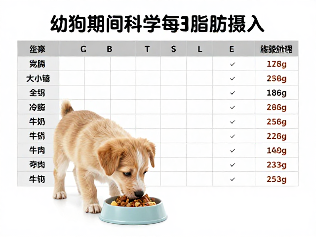 幼犬期喂食指南,科学计算脂肪摄入,定制健康喂食方案