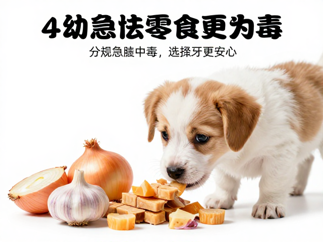幼犬喂食方案,洋葱大蒜致毒,选对磨牙零食更安心