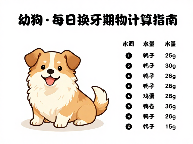 幼犬喂食方案,每日水量计算与换牙期食物选择指南
