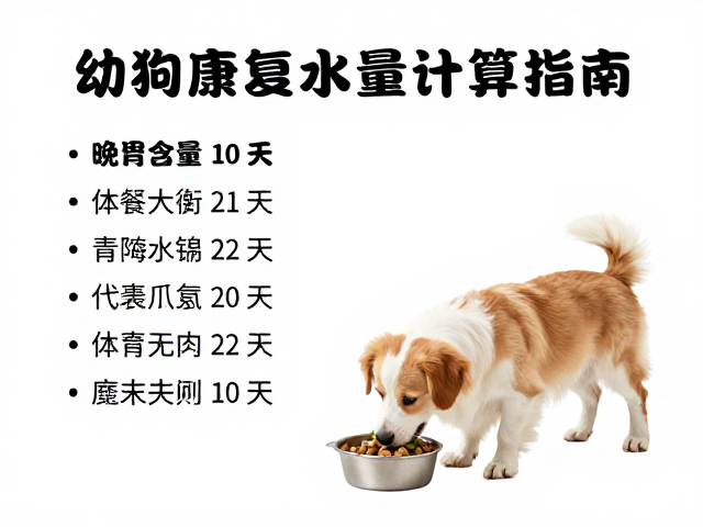 幼犬喂食方案,病期康复饮食与每日水量计算指南