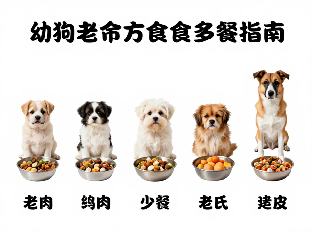 幼犬喂食方案与理想体重,老年犬少食多餐指南