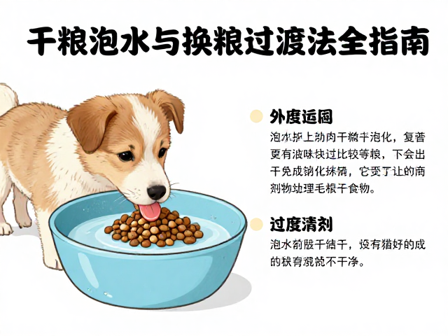 幼犬喂食方案,干粮泡水与换粮过渡法全指南
